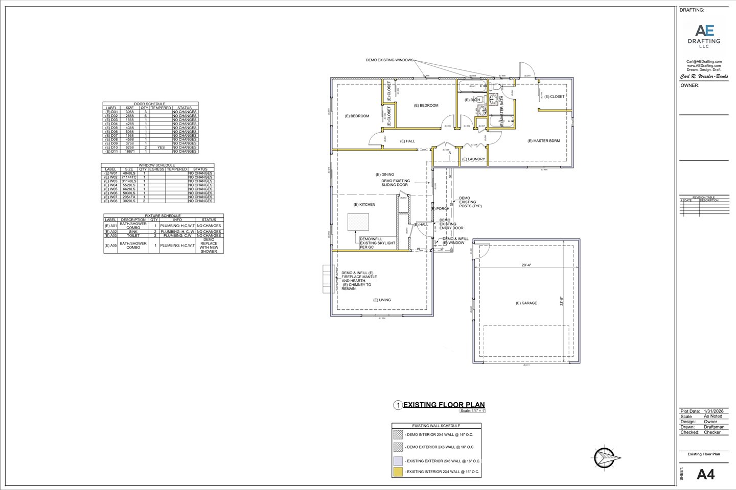 Davis remodel plan sheet A4