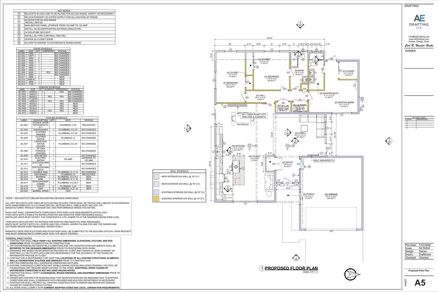Davis remodel plan sheet A5