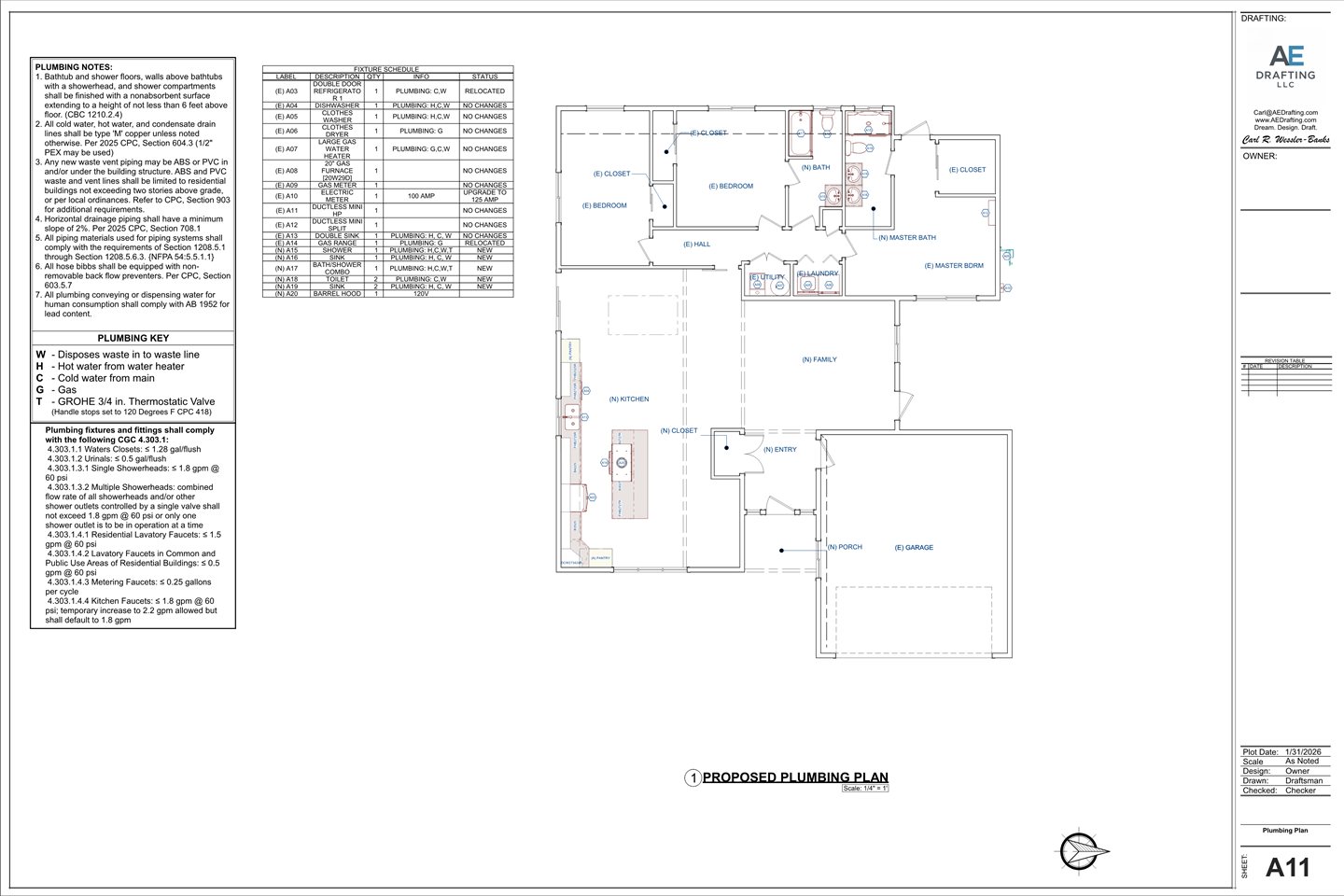 Davis remodel plan sheet A11