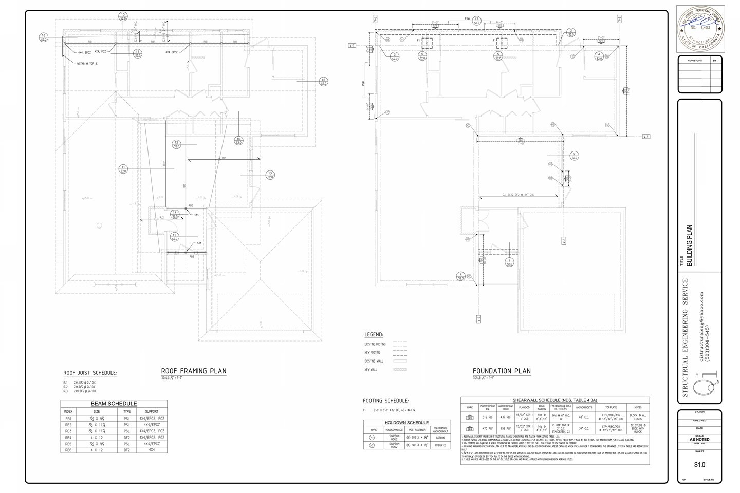 Davis remodel plan sheet S1.0
