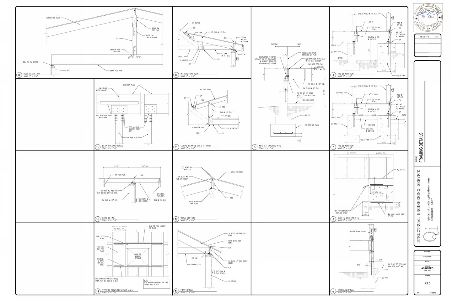 Davis remodel plan sheet S2.0