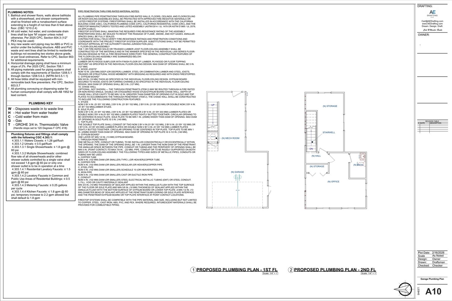 New 2-Story Garage plan sheet