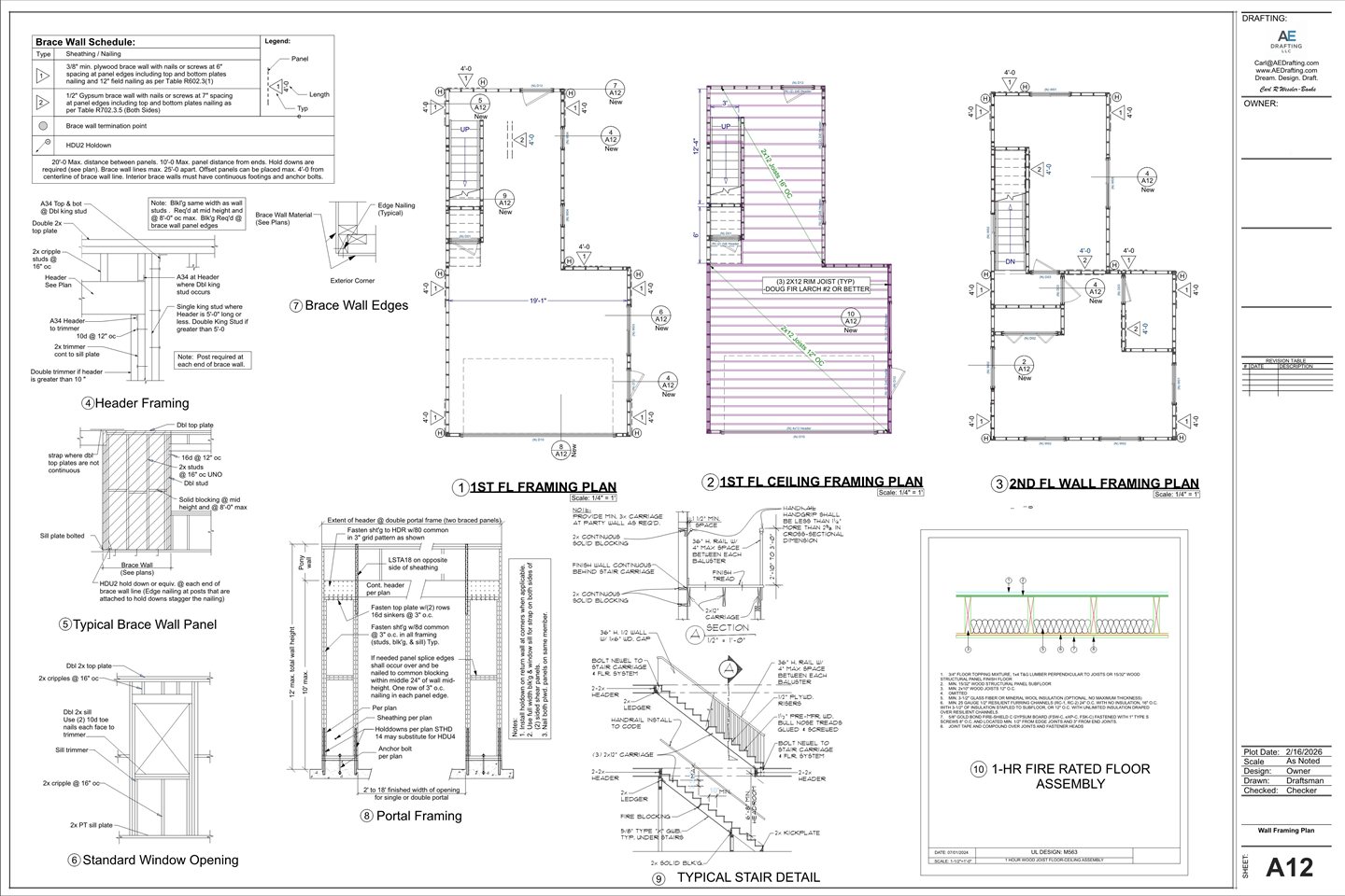 New 2-Story Garage plan sheet