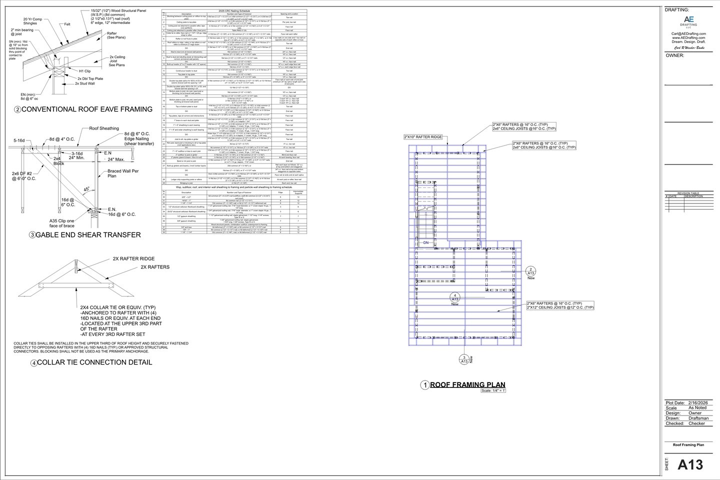 New 2-Story Garage plan sheet