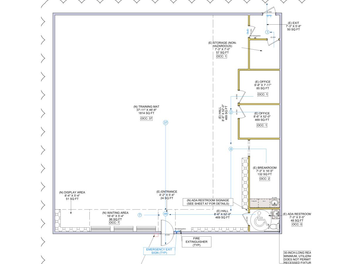 Measured plan of a commercial tenant space, Vacaville